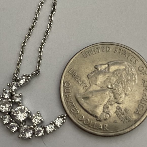 Crescent Moon Rhinestone necklace - Picture 6 of 7